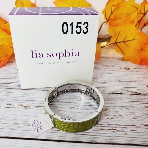 NEW LIA SOPHIA LIME GREEN‎ CUFF BRACELET - Picture 4 of 9
